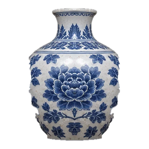 Museum Conservator에 사용된 청화 도자기 화병 습작 아트워크.